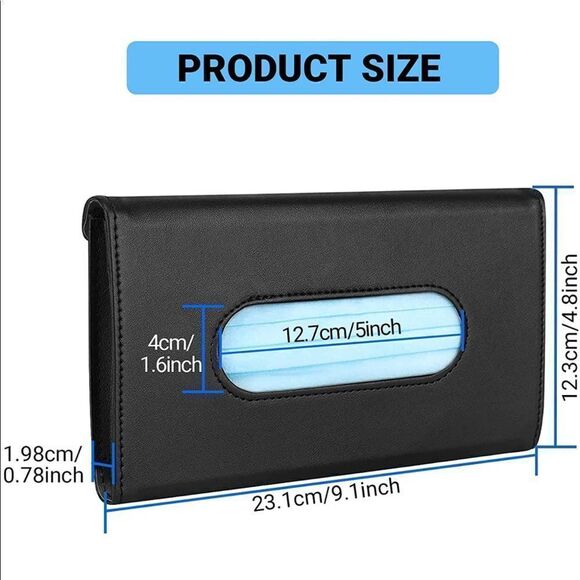 Car visor tissue, mask holder Black set of 2 NWT - Picture 8 of 9